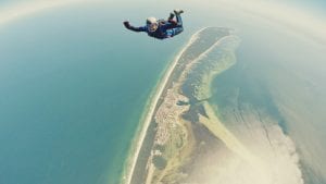 skydiving over noosa