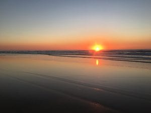 sunset on a fraser island beach