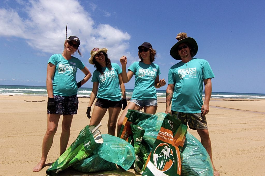 plastic clean up on fraser island