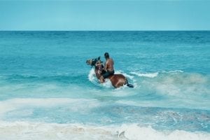 horse riding on rainbow beach