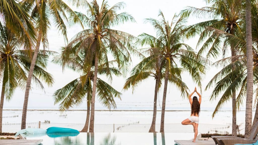 Yoga under Palm Trees